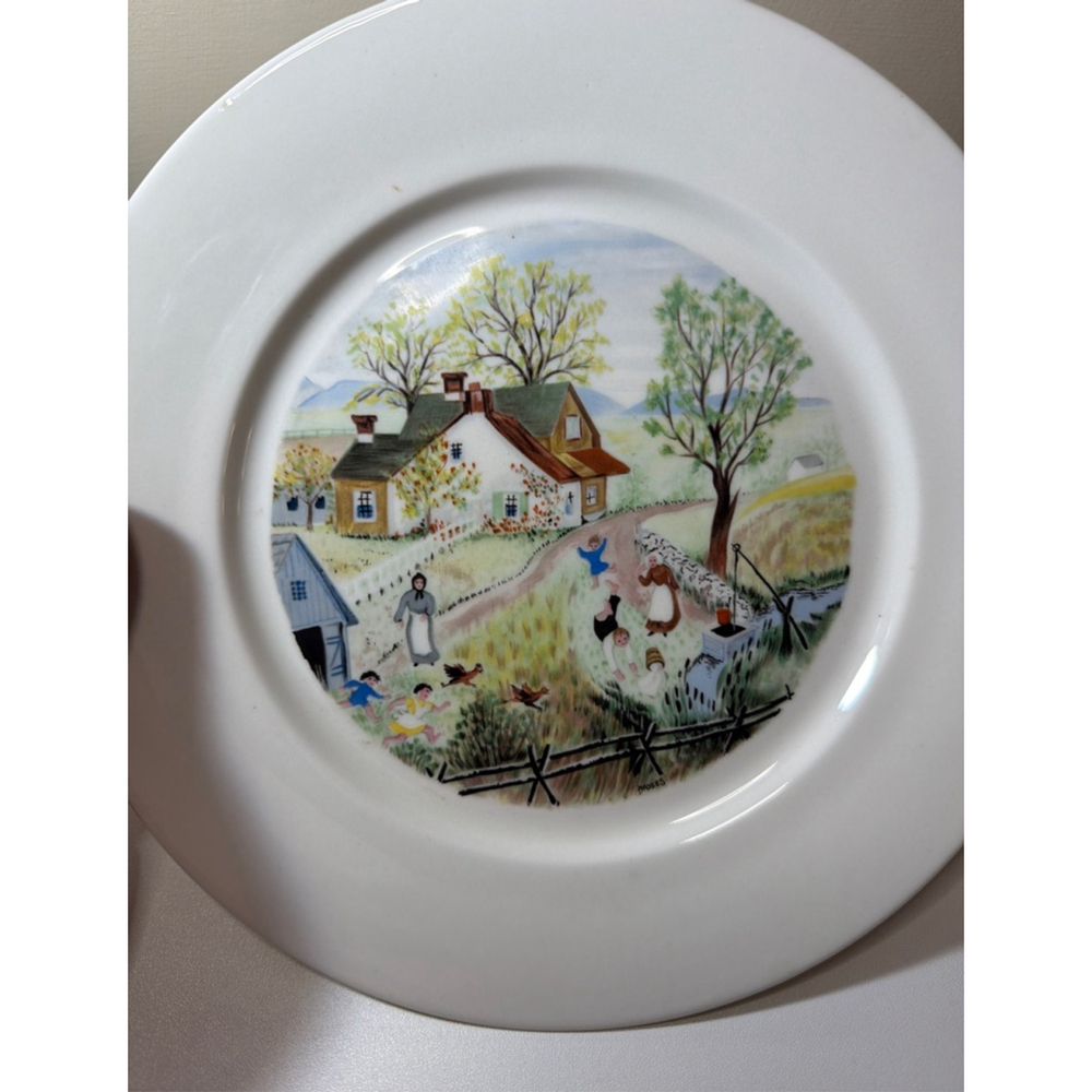 Grandma Moses Atlas China Jack & Jill Collector Plate Ltd. 1st Edition